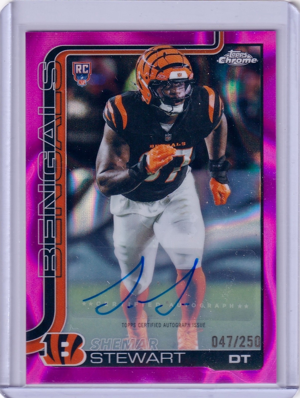 2025 Topps Chrome Shemar Stewart #RA-SS Pink Lava Auto /250