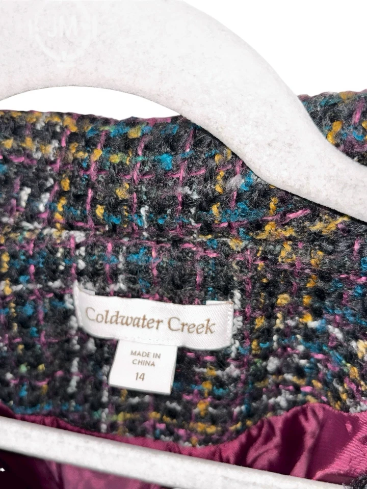 Blazer para mujer Coldwater Creek talla 14 multicolor tejido tweed Foto 4 de 4