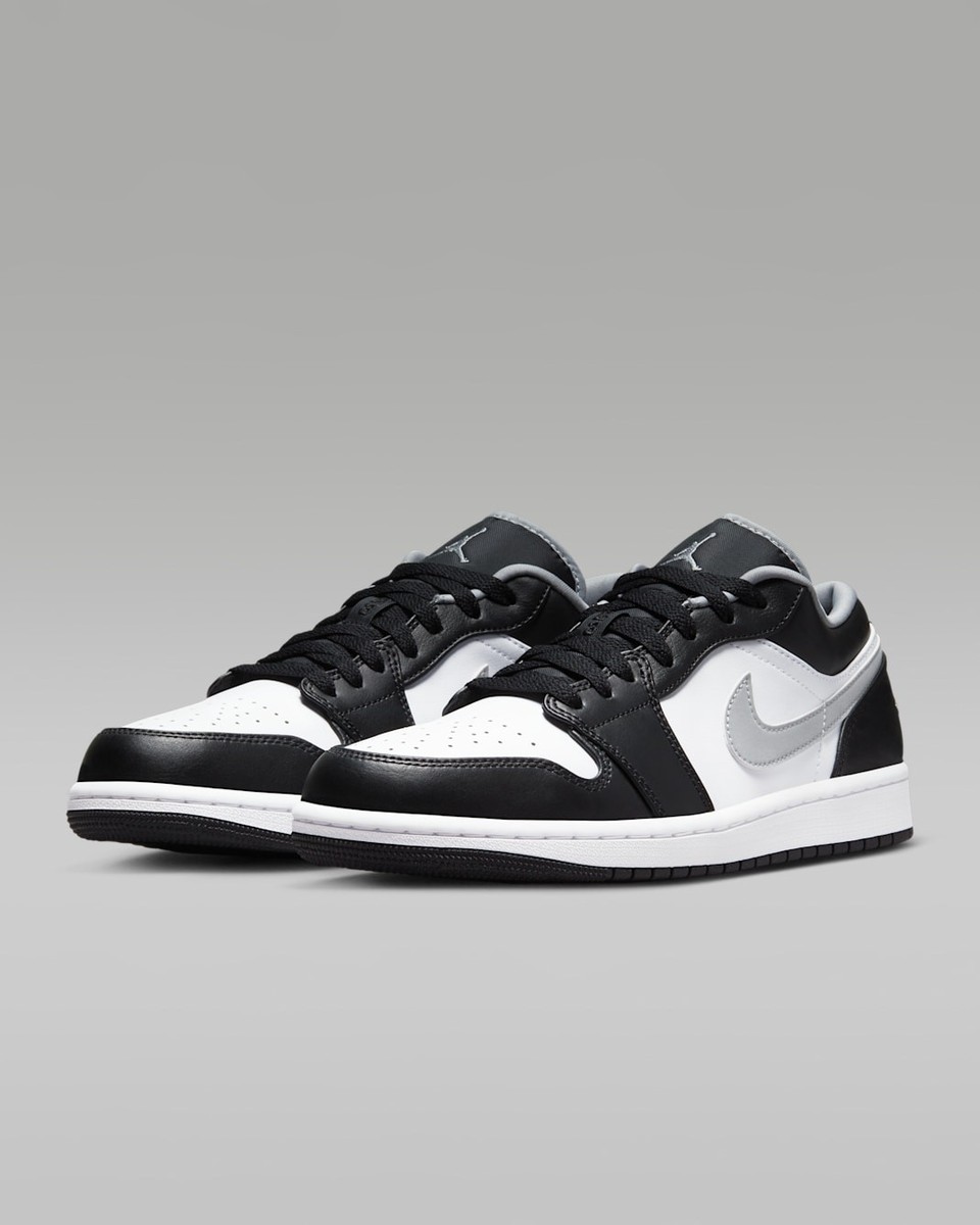 Nike Air Jordan 1 Low Shoes Black Particle Gray White 553558-040