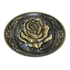 CTM Women's Western Rose Belt Buckle