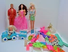 Huge Lot Vintage 90's Barbies, Clothes, Accessories, Tommy Power Wheel Jeep-READ