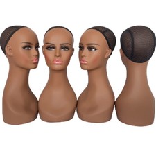 4PCS Wholesale Realistic Female Mannequin Head Model Long Neck Manikin PVC He...