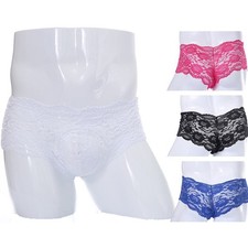 Mens Lace Thong G-String Sissy Pouch Panties Bikini Underwear Briefs Lingerie