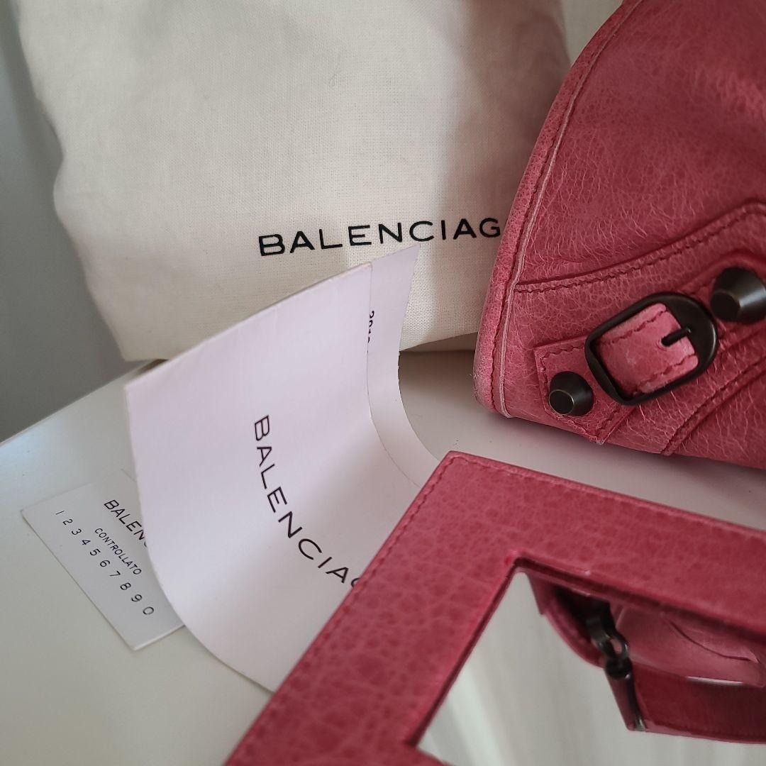 Balenciaga The City Bag 115748 Pink Leather 2Way Tote Shoulder Y2K thumbnail 5