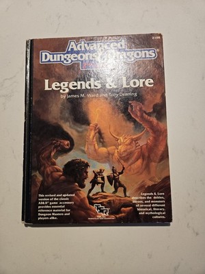Legends & Lore - Advanced Dungeons & Dragons AD&D 2nd Edition TSR 2108 1990