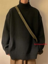 Turtleneck Men's Sweater Autumn New Knitted High Neck Pullover Streetwear
