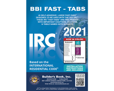 2021 International Residential Code (IRC) Fast Tabs - INDEX TABS ONLY