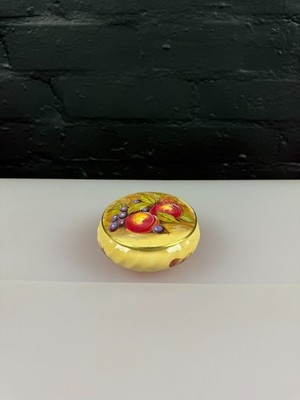 Aynsley Orchard Gold bedeckt Deckel Runde Schmuckdose Signiert D.Jones