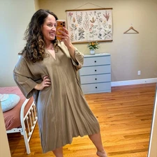 Miranda Bennett Studio Tan Neutral O’Keefe Maxi Dress OS