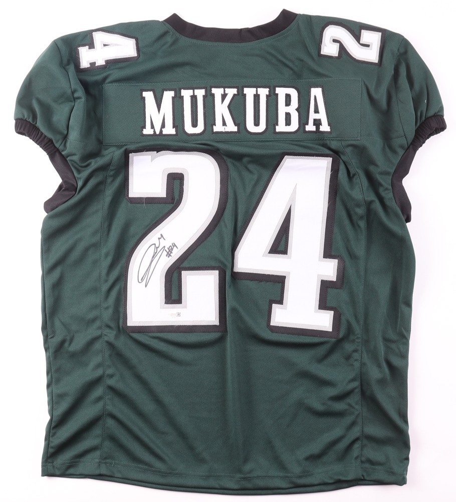 ANDREW MUKUBA Signed Philadelphia Eagles Style Custom Jersey JSA Witnessed XL