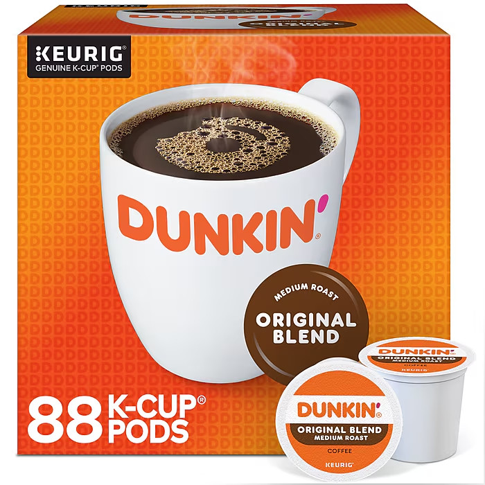 Dunkin' Original Blend Coffee K-Cup Pods, Medium Roast, 88/Carton - HOT!!!