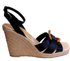 dolce vita WOMENS BLACK HIGH EDGE HEEL SANDALS Espadrille Summer Shoes~8