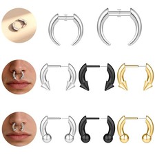 1 Pc 16G Stainless Steel Nose Rings Threadles...