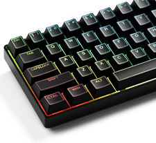 XVX Black Shine through Keycaps, Doubleshot PBT Keycap Set Cherry Profile, 142 K
