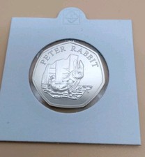 2020 Peter Rabbit under the fence - 50p Fifty Pence Coin In Flip - BUNC