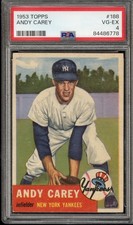 1953 Topps #188 Andy Carey - PSA VG-EX 4 - New York Yankees - VSCARDS