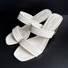 Pre-Owned Michael Kors Women's White Wedge Slip On Heels SG21E Size 10