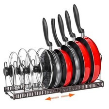 Pot Rack Organizer -Expandable Pot and Pan Organizer for Cabinet,Pot 10 BRONZE