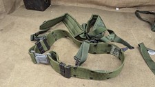 US Army nylon load bearing padded suspenders w/ web belt