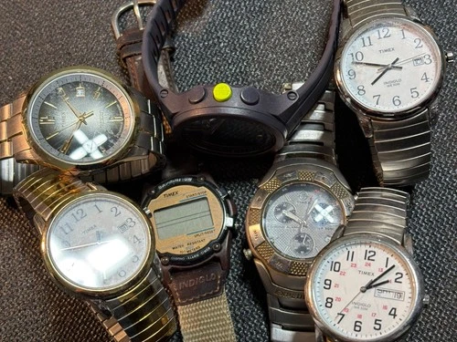 Vintage To Now Men Timex Watch Lot Untested/Repair,Expedition,Ironman,Digital