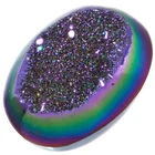 Oval Peacock Purple Green Titanium 18x13mm Druzy Drusy Cab Cabochon, 3/4"