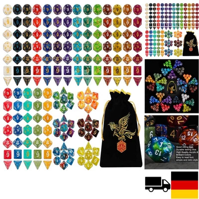 QMAY Polyedrische Würfel, 25 x 7 (175 Stück) Doppel-Farben Tisch Spiel Würfel