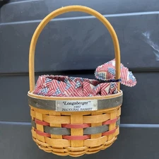 Longaberger 1997 Inaugural Basket with Protector and Liner With Heart