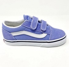 Vans Old Skool V Pale Iris Violet True White Baby Toddler Laceless Sneakers Sz 3