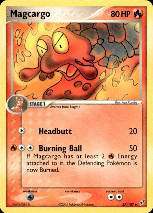Vintage Wotc Pokemon Magcargo Deoxys 37/107 Light Play LP