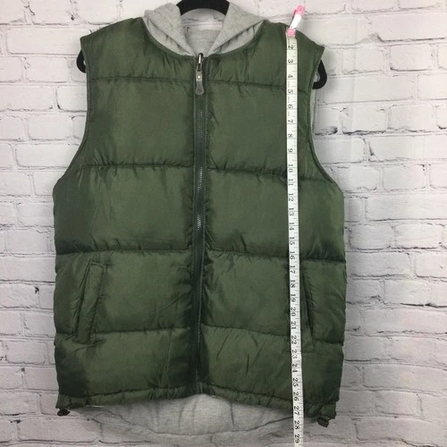 Decoded Gorpcore Hooded Quilted Puffer Casual Hiking Zip Green Vest Men's M image 11