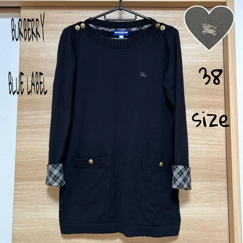 Tunica Burberry Blue Label Nova maglia a quadri cotone nero 38 M (US:S) 58946c