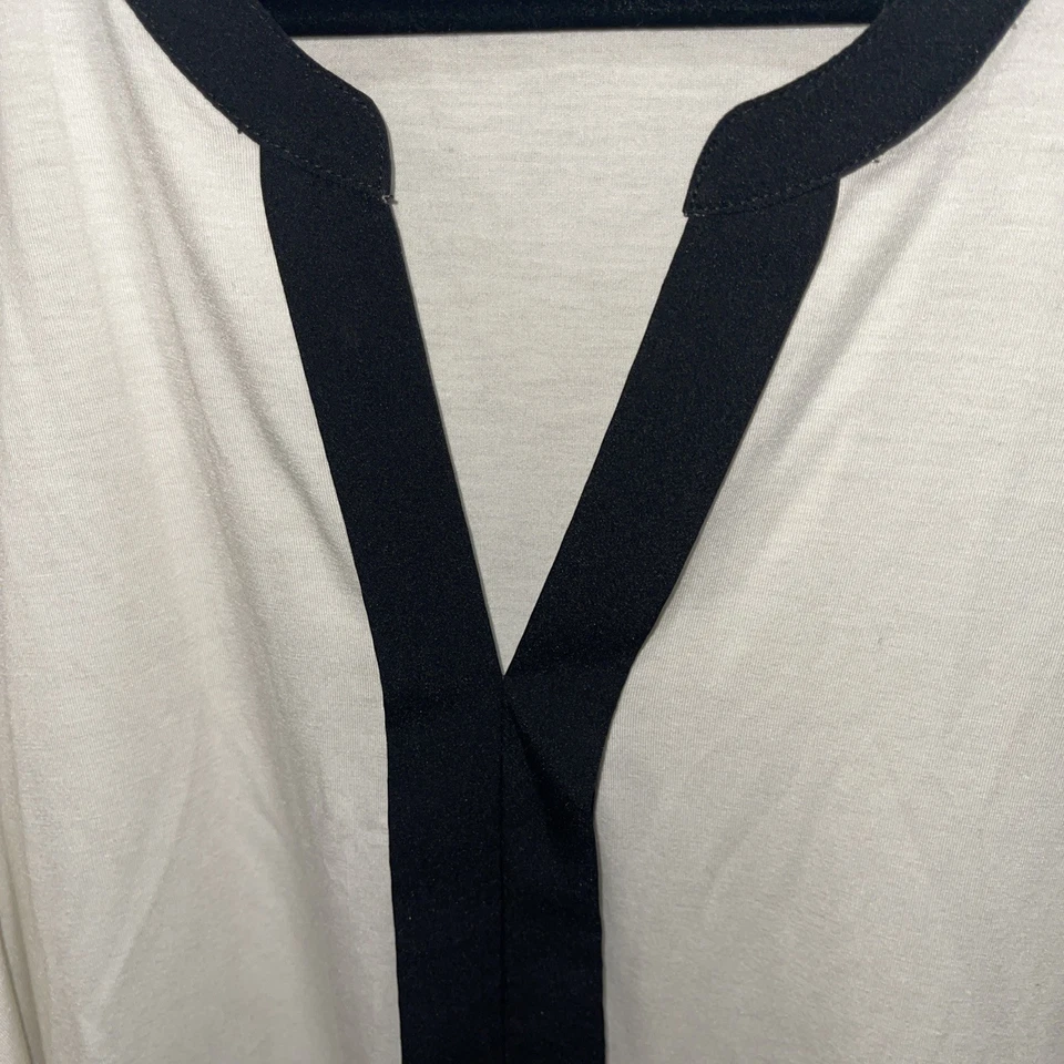 Blusa sin mangas Kenneth Cole para mujer talla XL crema y negra Foto 3 de 4