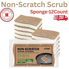 Eco Kitchen Sponges 12 Pack Non-Scratch - Natural Scourers for Non-Stick Pans UK
