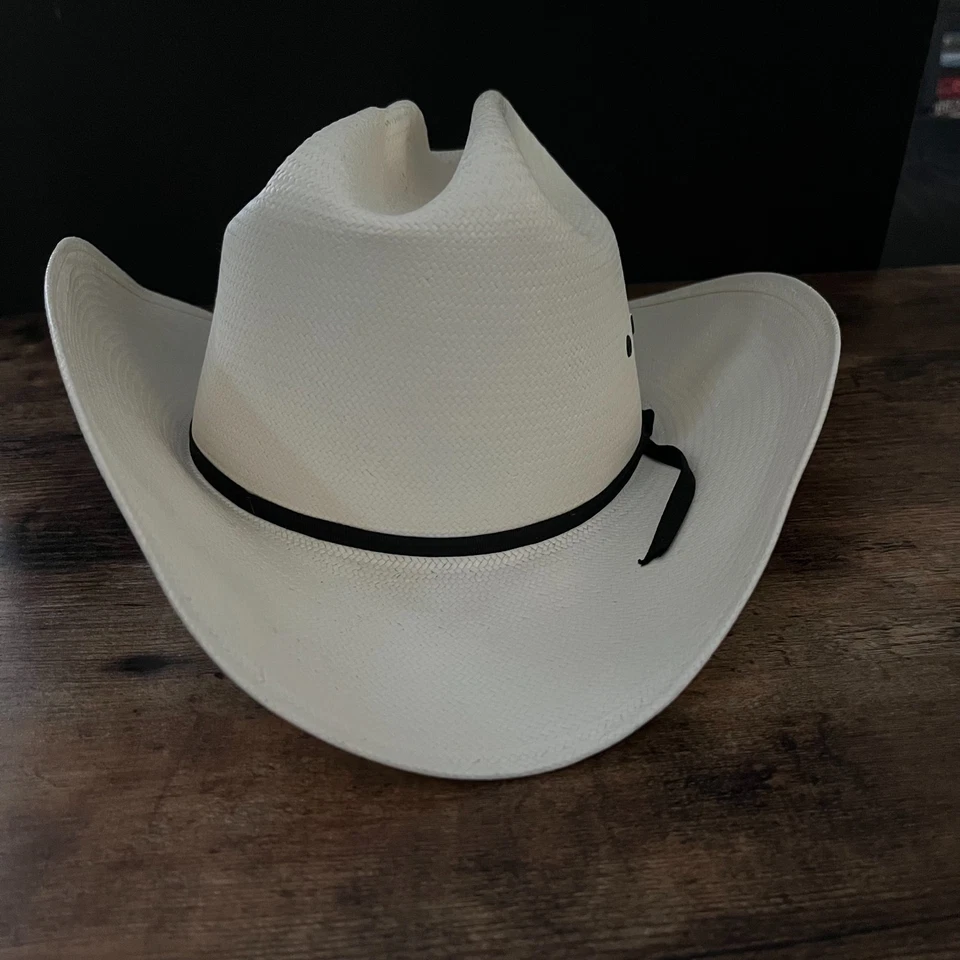 Шляпа ковбойская Stetson родео ранчо вестерн размер 7 1/4 подлинная шантунг кремовая - Изображение 2 из 4