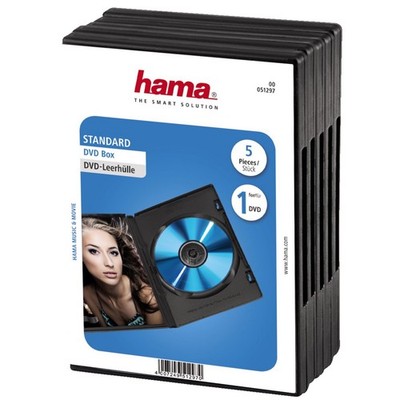 HAMA 5er Pack Standard DVD Leerhüllen Schwarz
