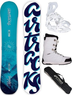 AIRTRACKS Damen Snowboard Set Orbelus+Bindung Master+Boots+Sb Bag/140 145 150cm/