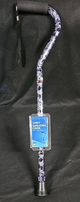 Carex, Adjustable Walking Cane Offset Cushion Handle Soft, Color: Marble Blue