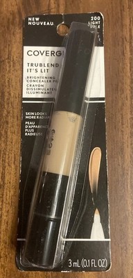 CoverGirl TruBlend It's Lit Brightening Concealer Pen.New.  200 Light Pale  