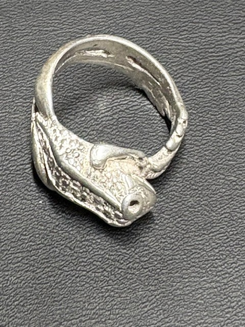 SOLID CAST 925 STERLING SILVER FROG RING SIZE 6 - image 7