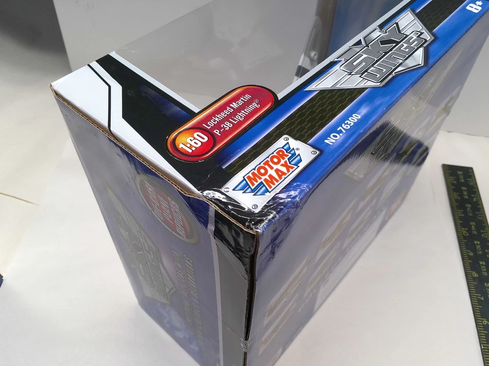 P38 Lightning Jet Airplane 1:60 by Motor Max #76300 - NEW Damage Crush Box - Image 3 of 3