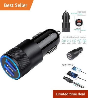 Smart USB Car Charger 5.4A - Fast Charging for All Devices & Safety Assurance
