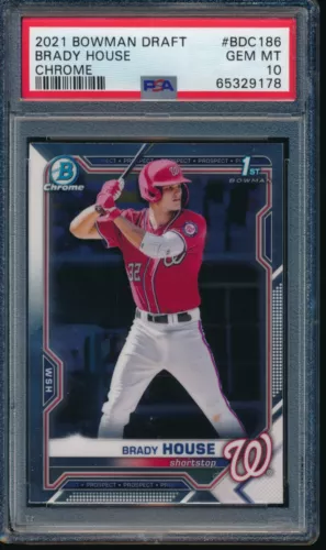 PSA 10 BRADY HOUSE 1st 2021 Bowman Chrome Draft Rookie Card RC GEM MINT