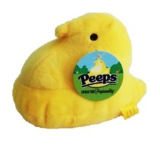 NWT Peeps Just Born Baby Chick Yellow 5" Stuffed Easter Beanie Plush Sewn Eyes