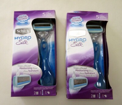 2 Lot Schick Hydro Silk Water-Activated Moisturizing Serum 1 Razor & 2 Cartridge