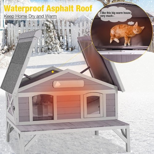 Outdoor Katzenhaus mit 100% isolierter Einlage wetterfest Wild Katzenheim - Bild 2 von 6