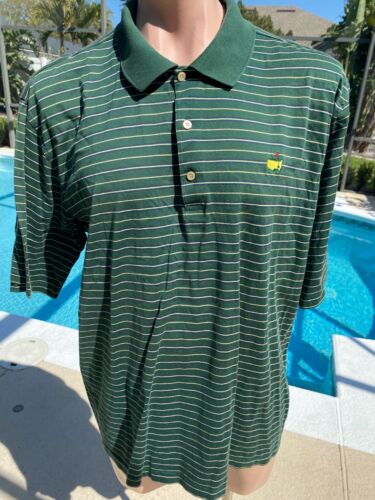 Polo Augusta National Golf Shop Masters verde a righe uomo XL