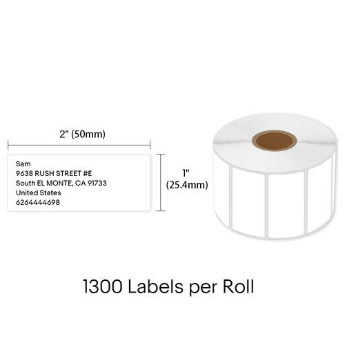 3Roll 2 in x 1 in Barcode UPC Labels 1300 P/R Fits for Zebra LP2844 Rollo ZP500 - Picture 2 of 12