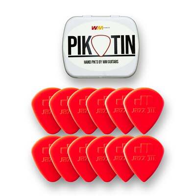 PikTin by WM Guitars 12x Dunlop Jazz Plektren (mehrere Größen)