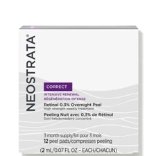 NEW Neostrata Correct Retinol 0.3% Overnight Wrinkle Peel Box of 12 packets $80