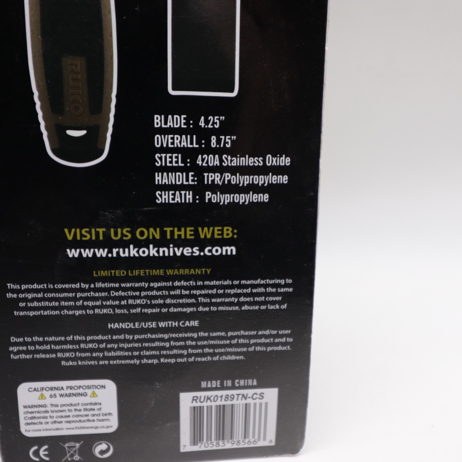 Ruko Survival Knife With Sheath Hunting Outdoors 